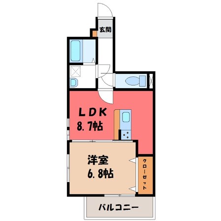 駅東公園前駅 徒歩22分 2階の物件間取画像